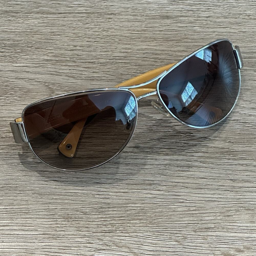 Coach Y2K 2000s Women’s Sunglasses Taylor Silver Brown Lense Tortoise Signature